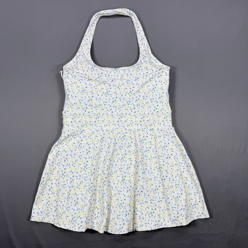 Blogilates Womens L White Floral Recycled Poly Game Set Match Tennis Dress - Picture 5 of 10